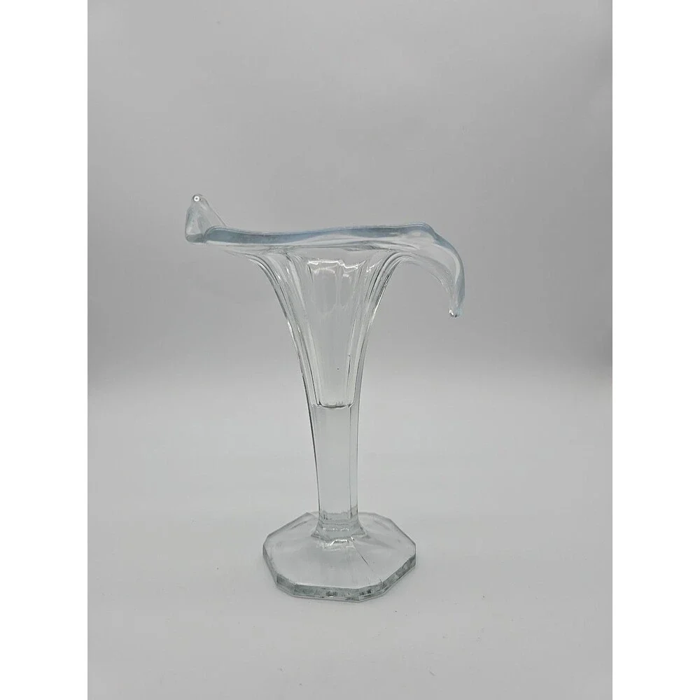 Jack in the Pulpit Clear Art Glass Vase